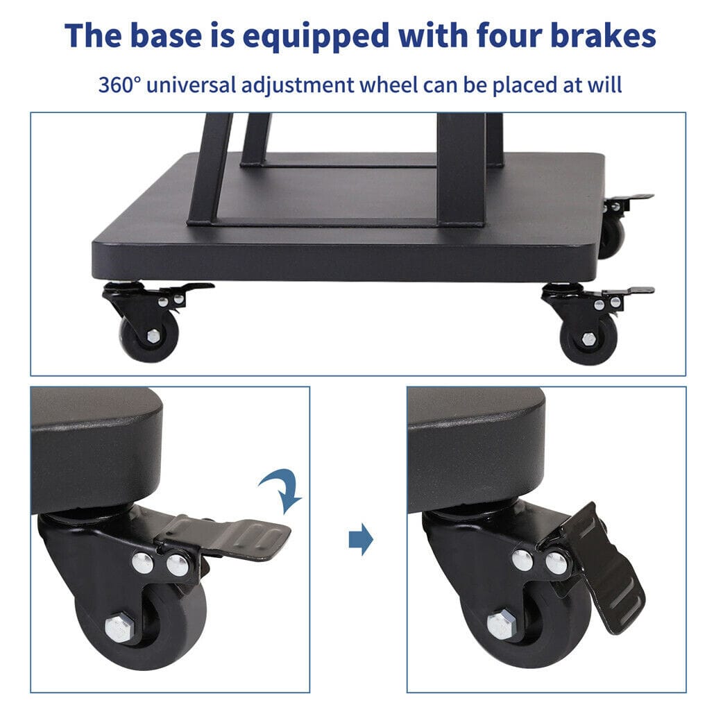 Rolling TV Stand With Adjustable Mount 62x40x162cm