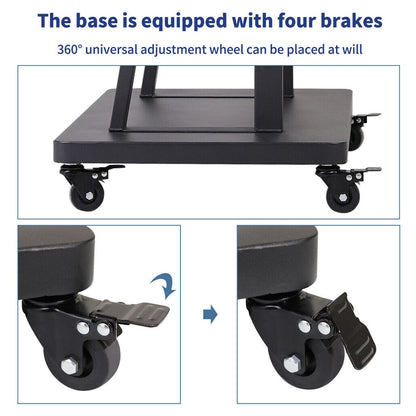 Rolling TV Stand With Adjustable Mount 62x40x162cm
