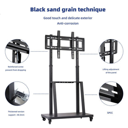 Rolling TV Stand With Adjustable Mount 62x40x162cm