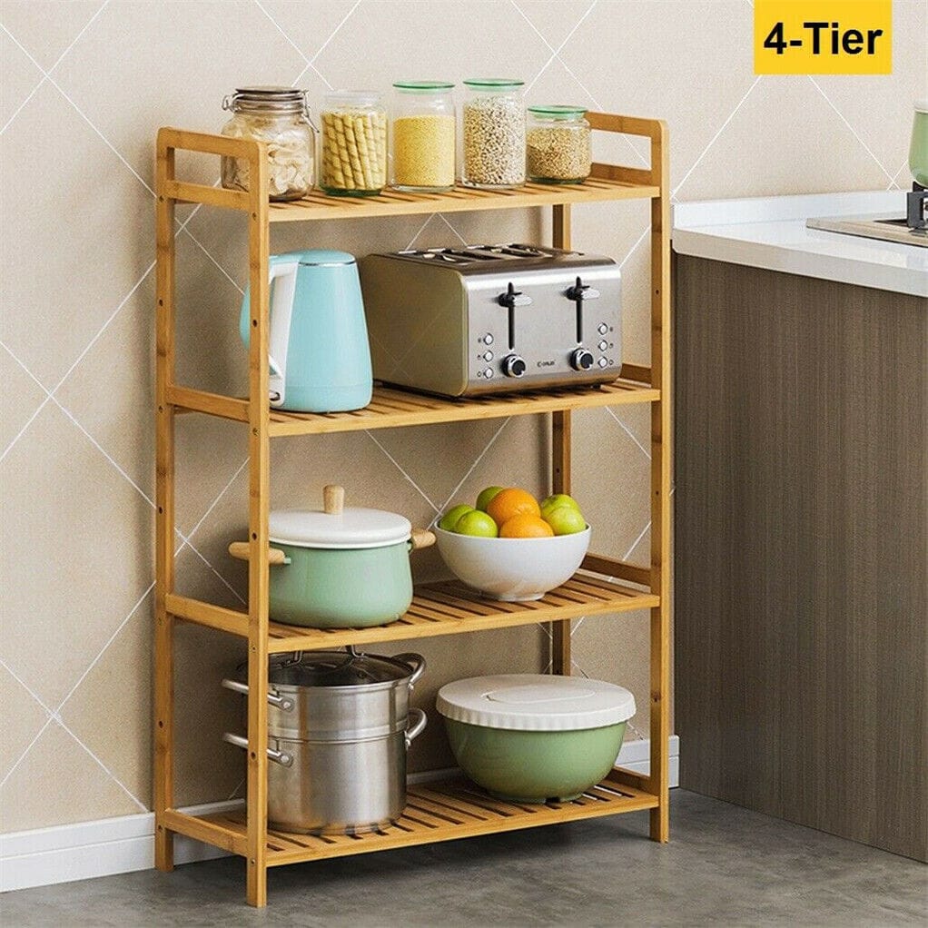 Bamboo Shelving Unit Natural 26.46x9.84x38.97cm