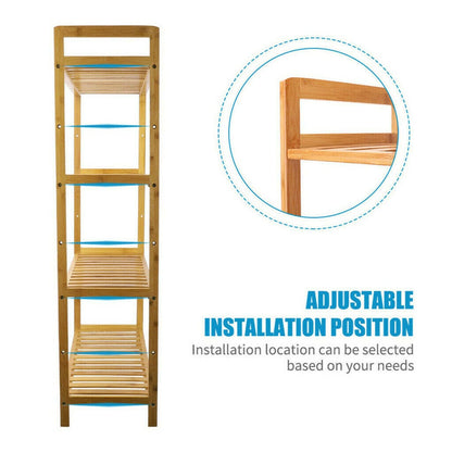 Bamboo Shelving Unit Natural 26.46x9.84x38.97cm