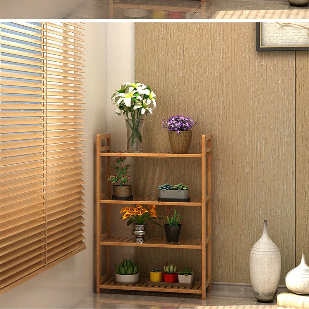 Bamboo Shelving Unit Natural 26.46x9.84x38.97cm