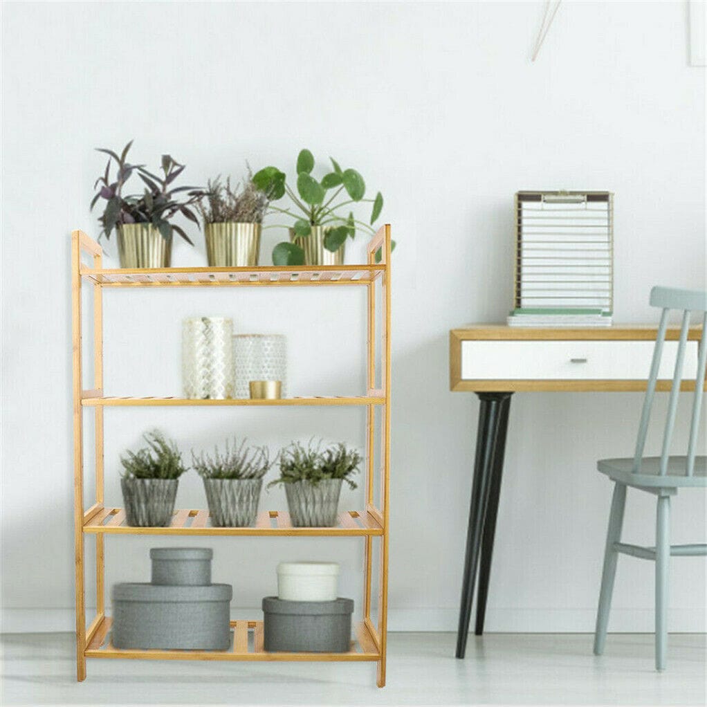 Bamboo Shelving Unit Natural 26.46x9.84x38.97cm