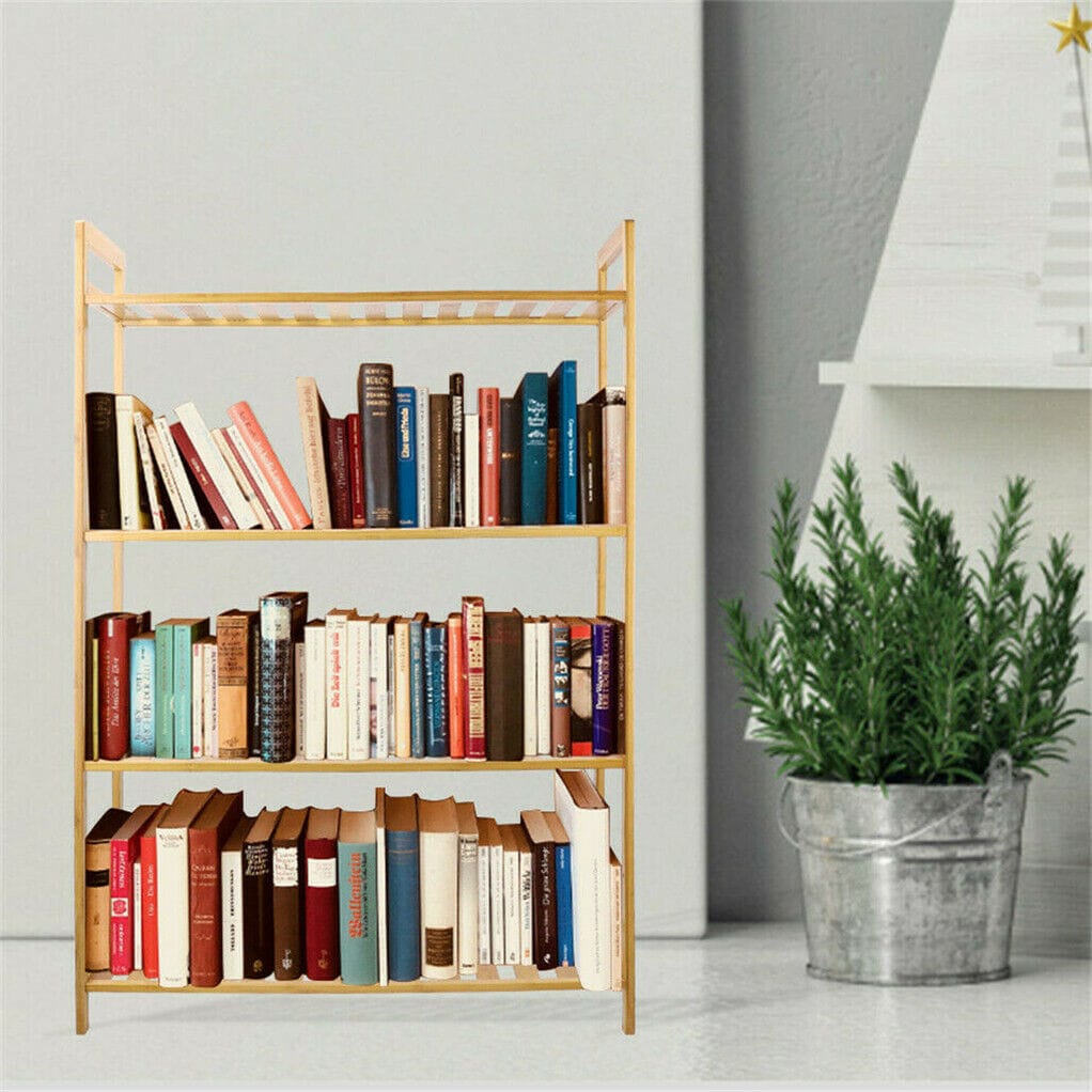 Bamboo Shelving Unit Natural 26.46x9.84x38.97cm