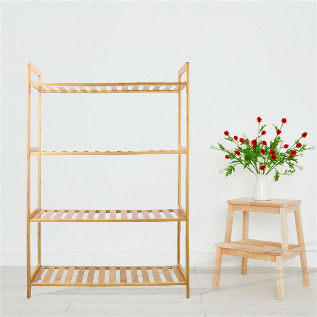 Bamboo Shelving Unit Natural 26.46x9.84x38.97cm