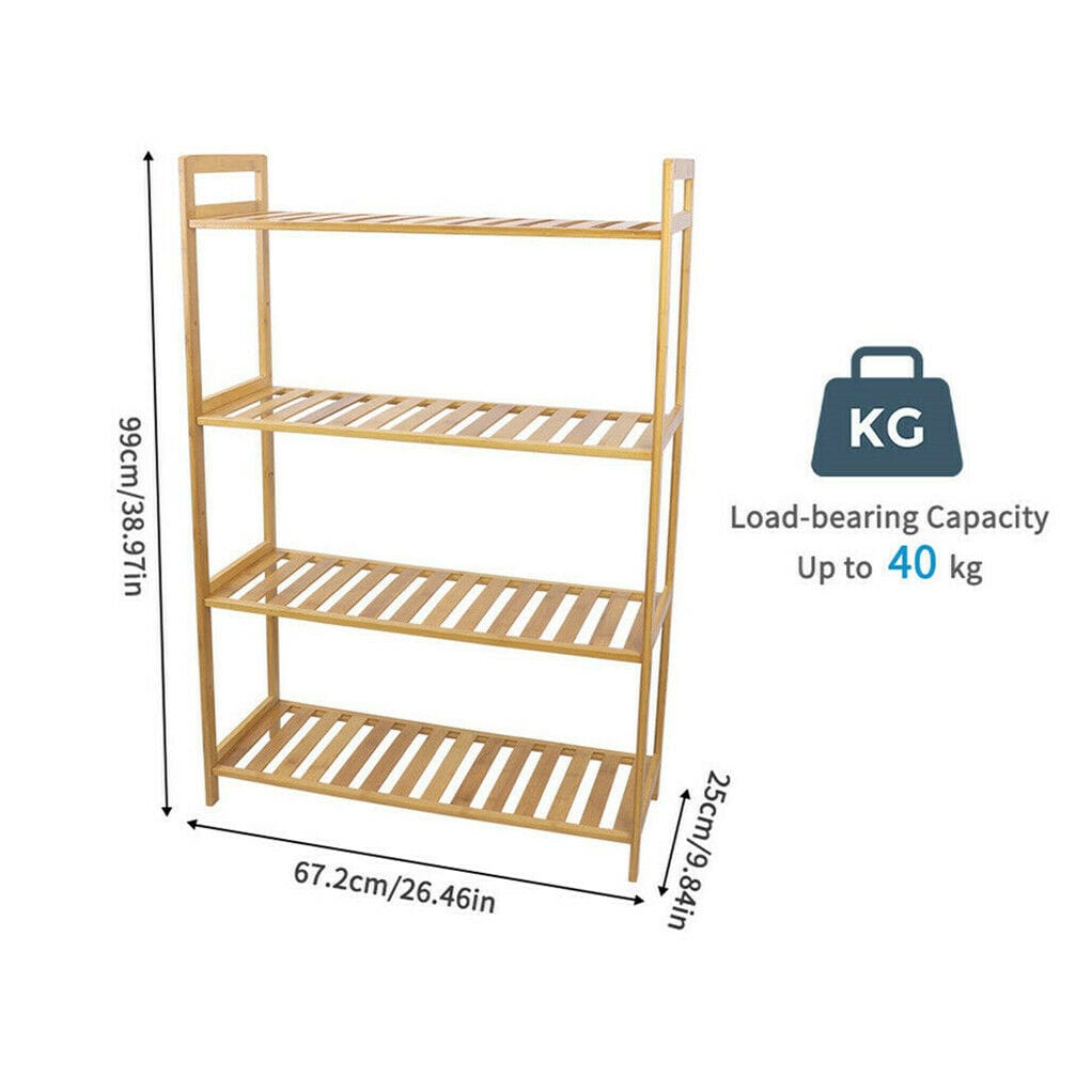 Bamboo Shelving Unit Natural 26.46x9.84x38.97cm
