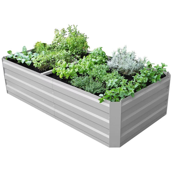  Large Garden Bed 180 X 90 X 45Cm White Slat Support King Size