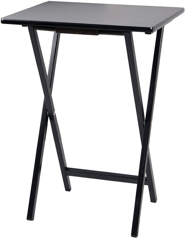  Black Wood Folding Tv Tray & Snack Table