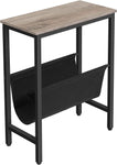 Industrial Side Table With Magazine Holder Sling And Metal Structure (Grey)
