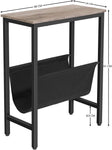 Industrial Side Table With Magazine Holder Sling And Metal Structure (Grey)