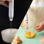 Rechargeable Electric Milk Frother Handheld (3 Speeds)-Silver