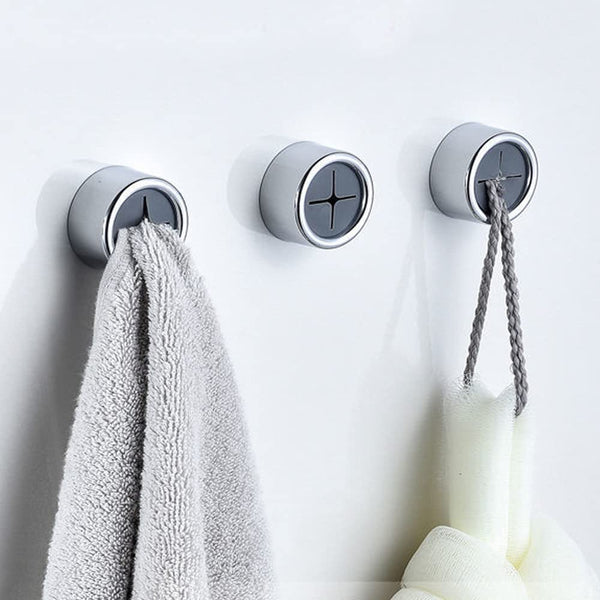  3 Pack Self Adhesive Round Towel Hooks For Kitchen And Bathroom