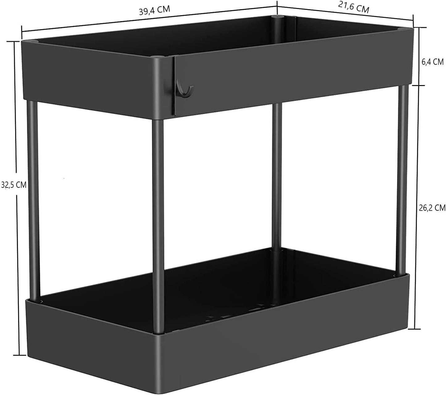 2 Tier Multi-Purpose Under Sink Organizer Shelf Storage Rack
