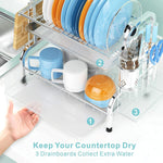 Stainless Steel 2-Tier Dish Drying Rack (Silver)