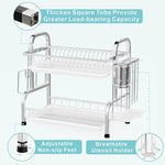 Stainless Steel 2-Tier Dish Drying Rack (Silver)