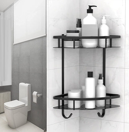 2 Pack Aluminum Adhesive Shower Caddy Corner Shelf Storage Rack For Bathroom
