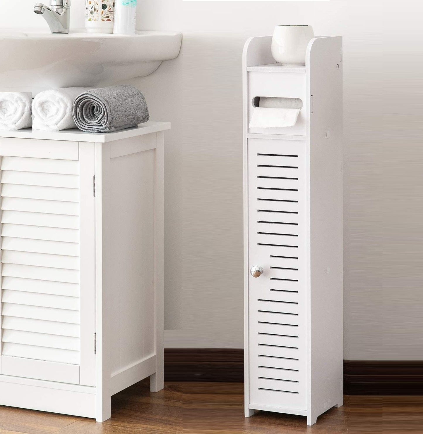 Toilet Paper Roll Holder For Bathroom (White, 80 Cm)