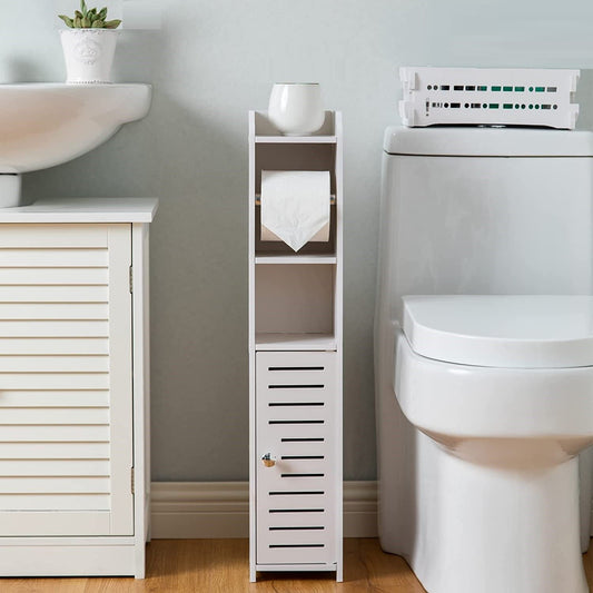 Toilet Paper Roll Holder For Bathroom With Roller (White, 76Cm)