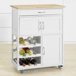 Kitchen Trolley with Wine Racks Serving Cart for Bar or Dining