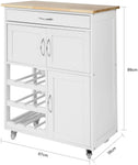 Kitchen Trolley with Wine Racks Serving Cart for Bar or Dining