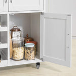 Kitchen Trolley With Wine Racks, Portable Workbench And Serving Cart
