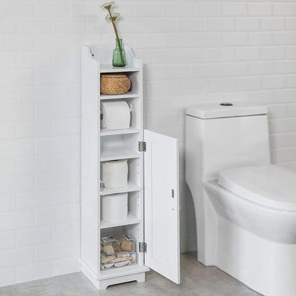 Toilet Paper Holder with Storage, Freestanding Cabinet