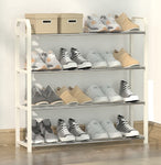 4 Tier Shoe Rack Storage Organiser (White)