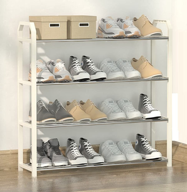  4 Tier Shoe Rack Storage Organiser (White)