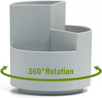 360 Degree Rotating Multi-Functional Pen Holder (Grey)