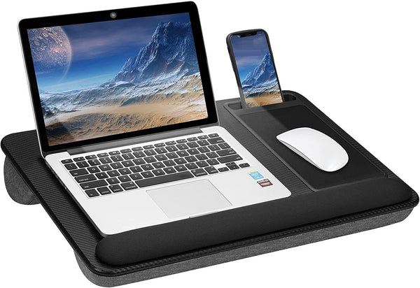  Portable Laptop Desk With Device Ledge, Mouse Pad (Black, 43Cm)