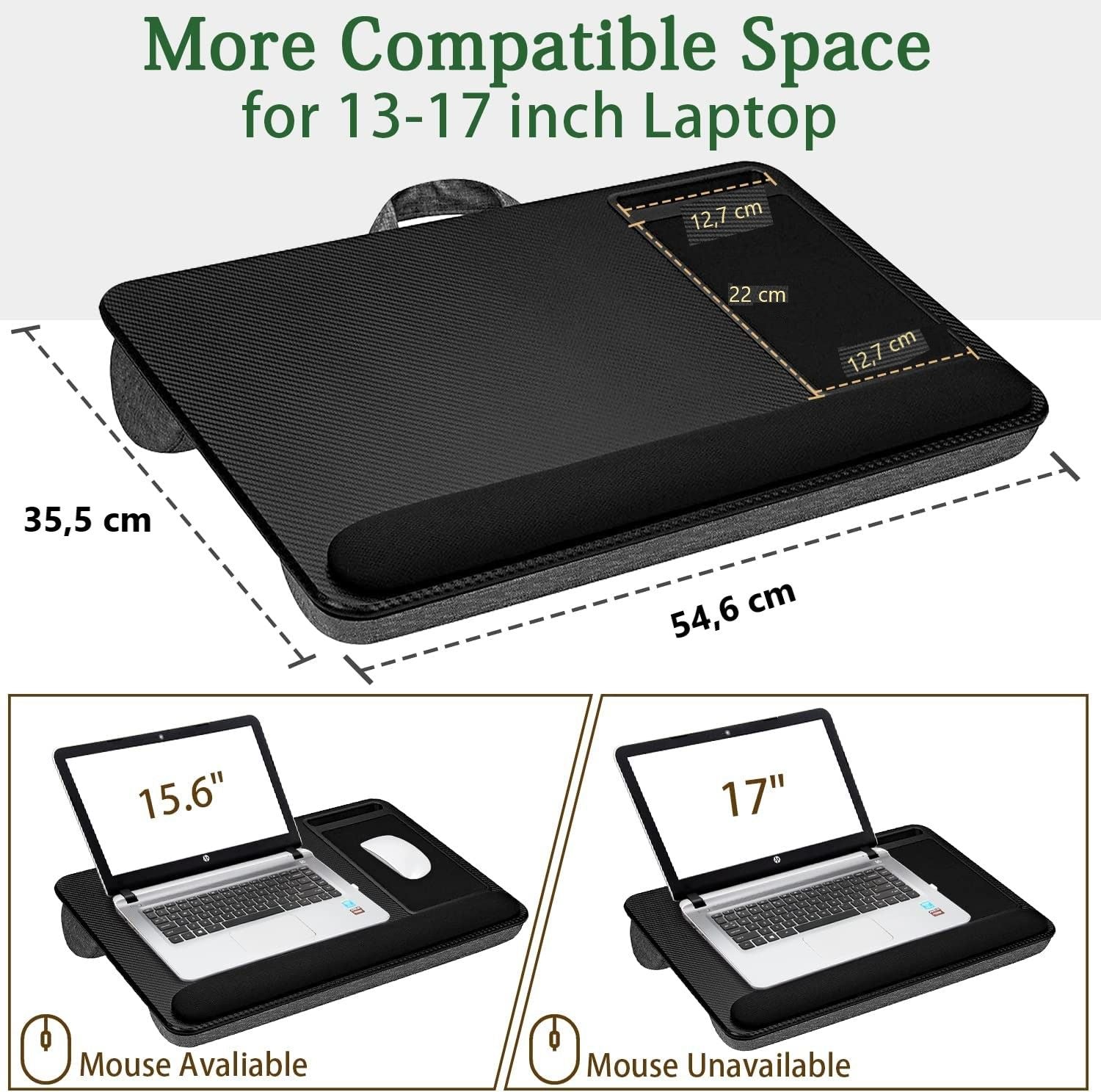 Portable Laptop Desk with Device Ledge Mouse Pad and Phone Holder