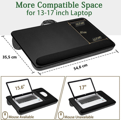 Portable Laptop Desk with Device Ledge Mouse Pad and Phone Holder