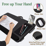 Portable Laptop Desk With Device Ledge, Mouse Pad (Black, 43Cm)