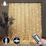 300 LEDs Window Curtain Fairy Lights 8 Modes and Remote Control