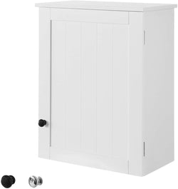 White Wall Cabinet With Door 40X52Cm