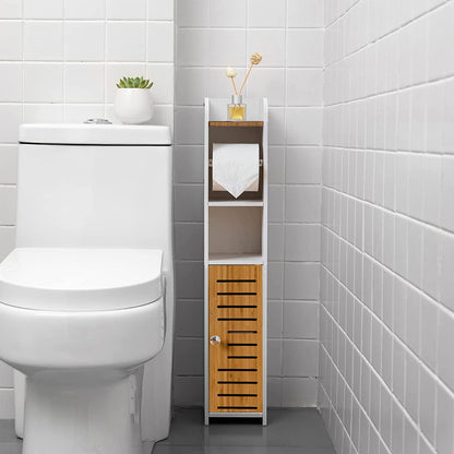 Toilet Paper Roll Holder For Bathroom With Roller (Bamboo, 76Cm)