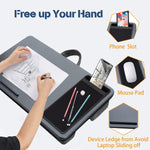 Portable Laptop Desk With Device Ledge, Mouse Pad, And Phone Holder (Silver, 40Cm)