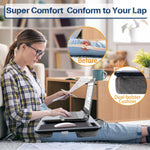Portable Laptop Desk With Device Ledge, Mouse Pad, And Phone Holder (Silver, 40Cm)