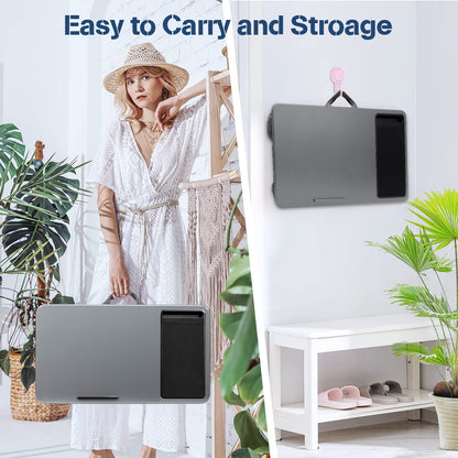 Portable Laptop Desk With Device Ledge, Mouse Pad, And Phone Holder (Silver, 40Cm)