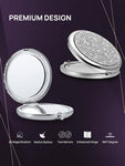 Mini Diamond Pocket Makeup Mirror (Silver)
