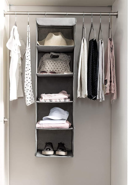 2 Pack 5 Foldable Shelf Hanging Closet Organizer Space Saver