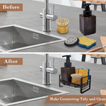 Adhesive Sink Caddy Sponge Holder Storage for Kitchen Accessories