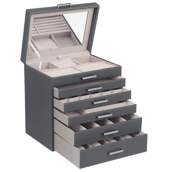  Jewellery White Box, 6 Layers,  5 Drawers