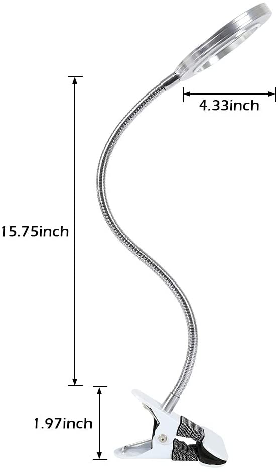 Led 8X Magnifying Lamp With Flexible Gooseneck