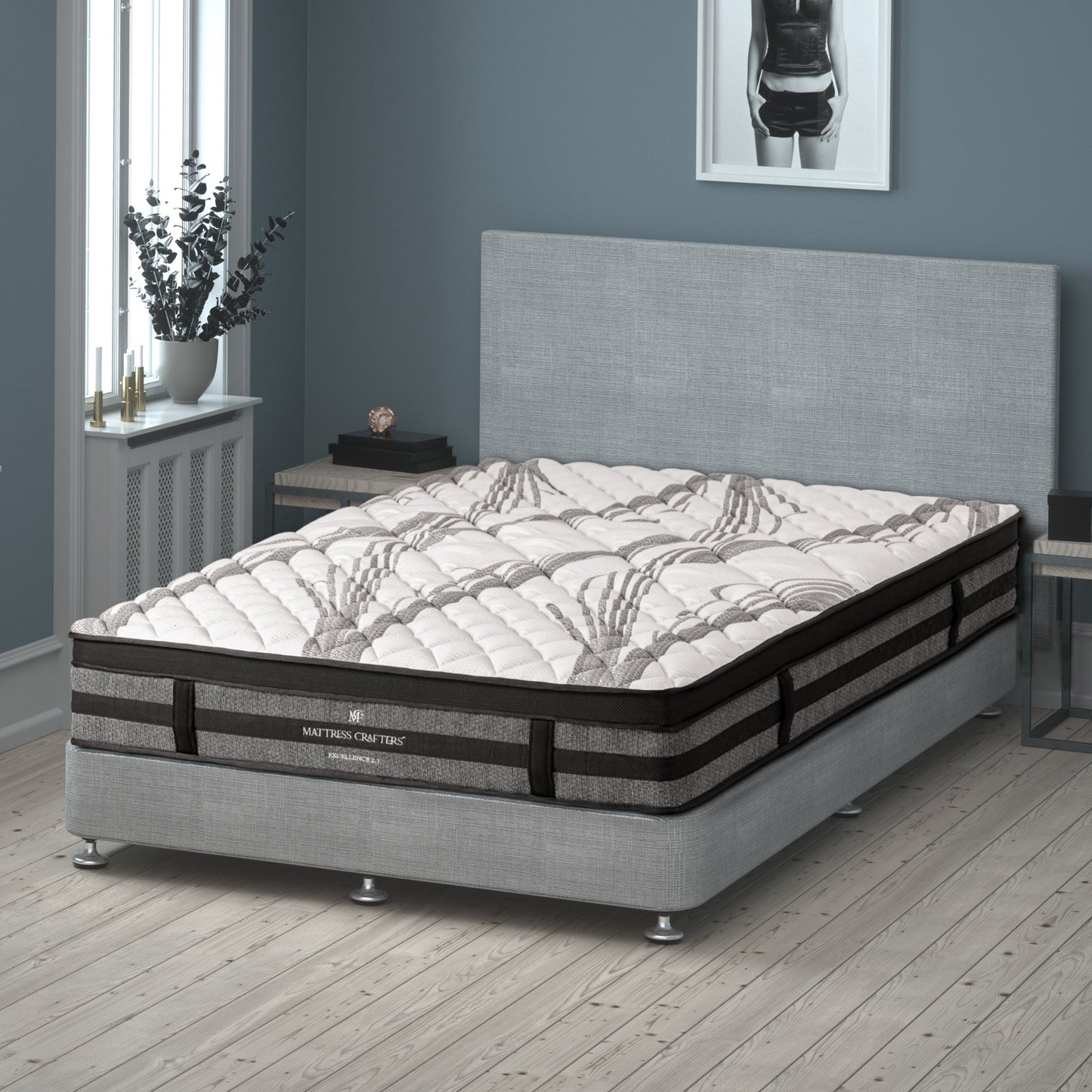 H&L 2.3 Excellence 7 Zone Pocket Spring Memory Foam Mattress-S/D/Q/K/KS