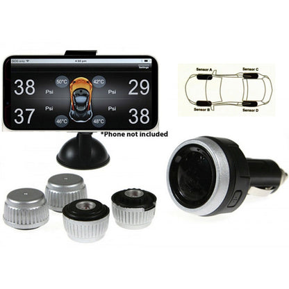 Diy Bt Wireless Car Tyre Pressure Monitor Monitoring System App Control