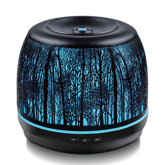 500Ml Metal Essential Oil And Aroma Diffuser-Black