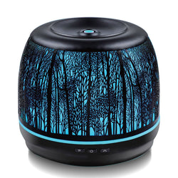 500Ml Metal Essential Oil And Aroma Diffuser-Black