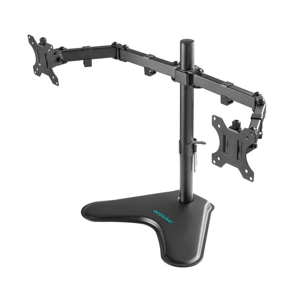  activiva Dual-Screen Articulating Monitor Arm with Free-Standing Desktop Base