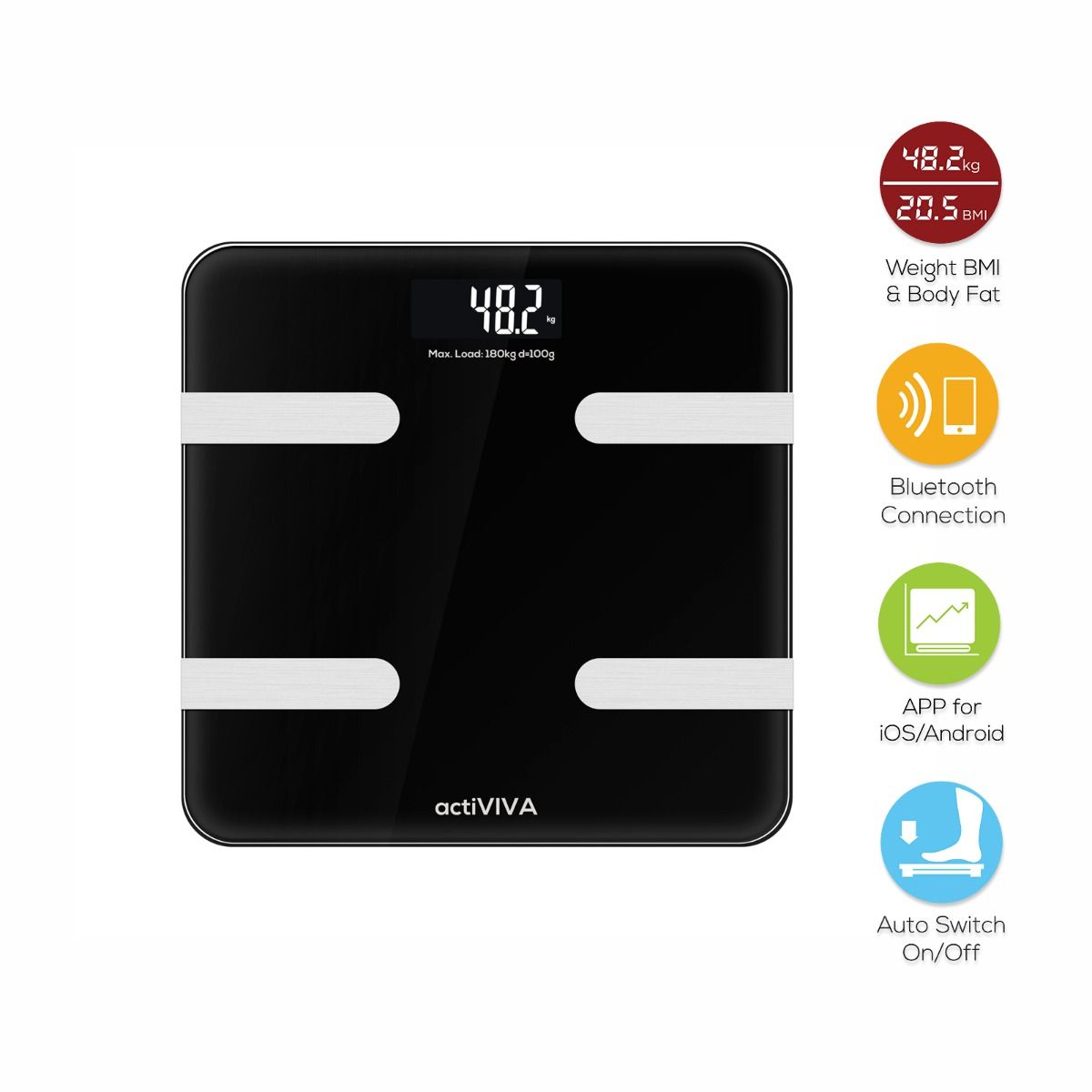 Bluetooth Bmi And Body Fat Smart Scale With Smartphone App